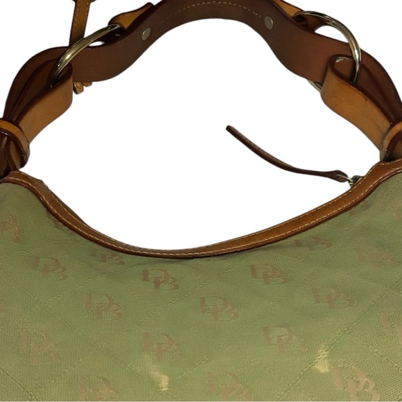 DOONEY & BOURKE RARE CANVAS CRESENT CIRCLE SHOULDER HOBO BAG SATCHEL-GREEN 🍉 - Picture 8 of 12